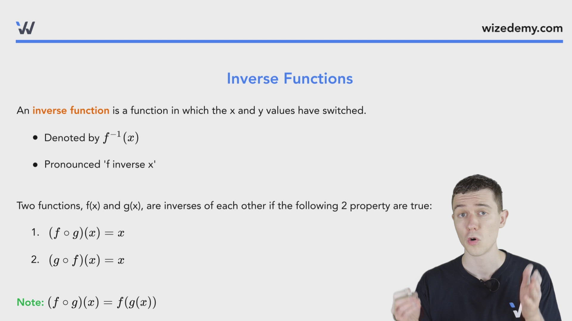 Inverse Functions - Wize University Calculus 1 Textbook | Wizeprep