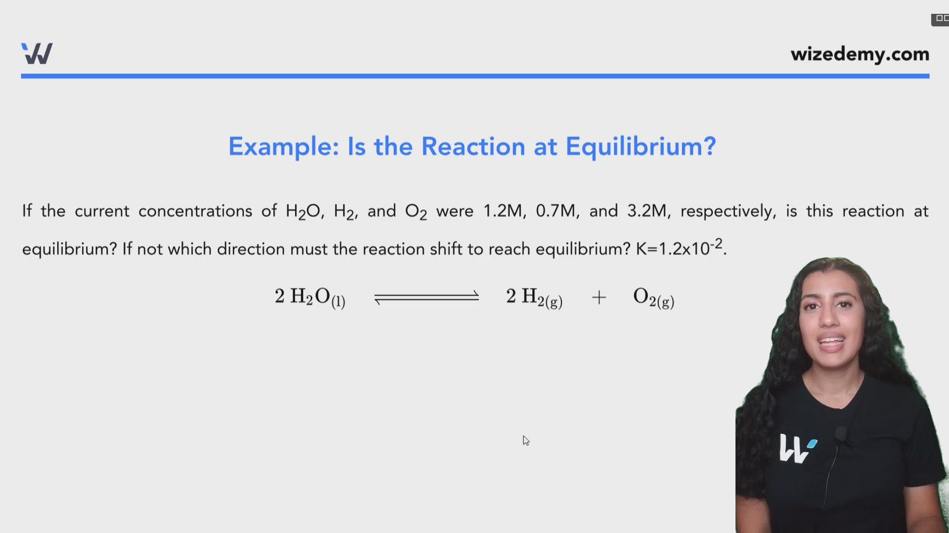 Q (Reaction Quotient) Wize University Chemistry Textbook Wizeprep