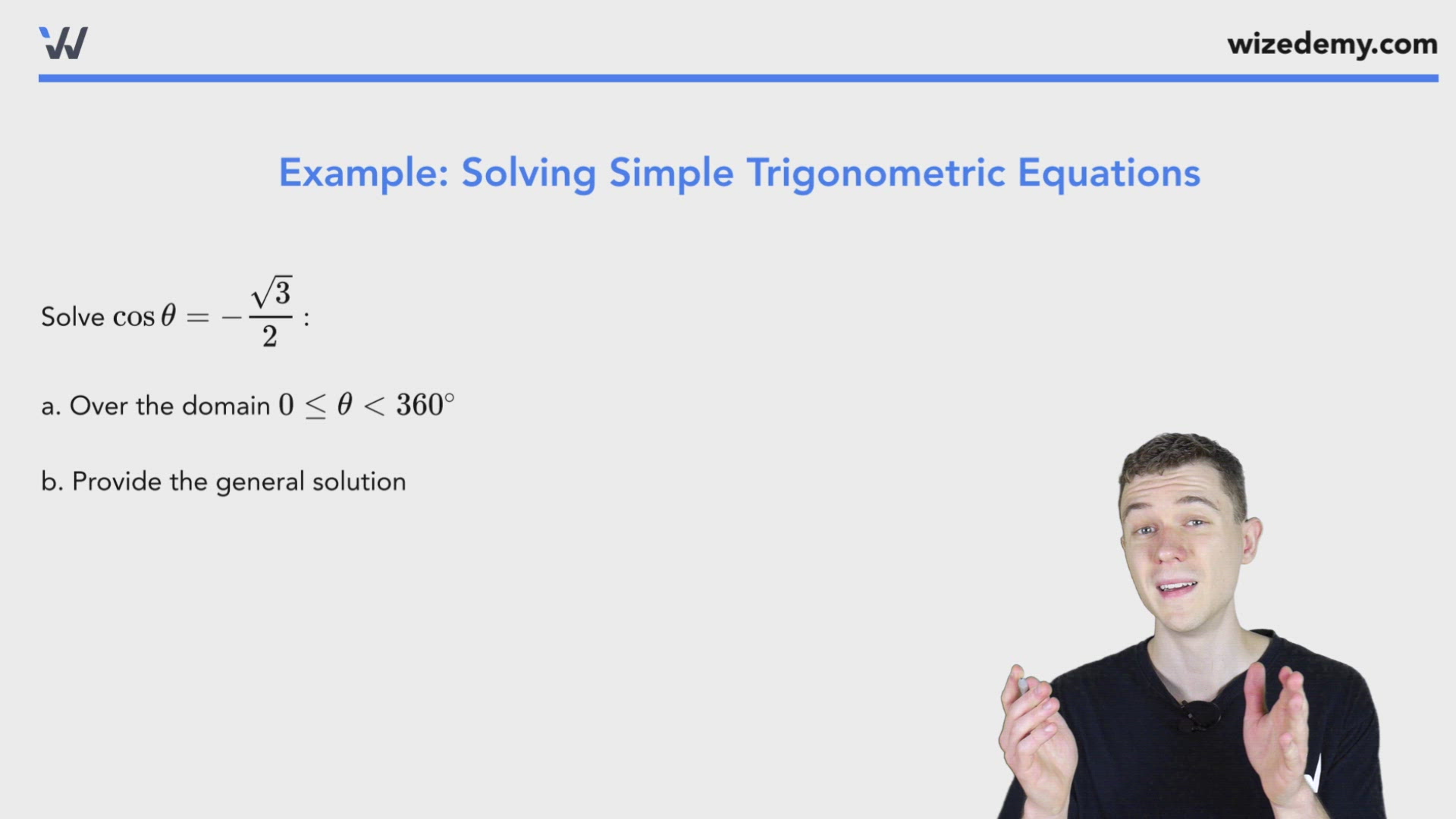 Solving Simple Trigonometric Equations - Wize High School Grade 12 Pre ...
