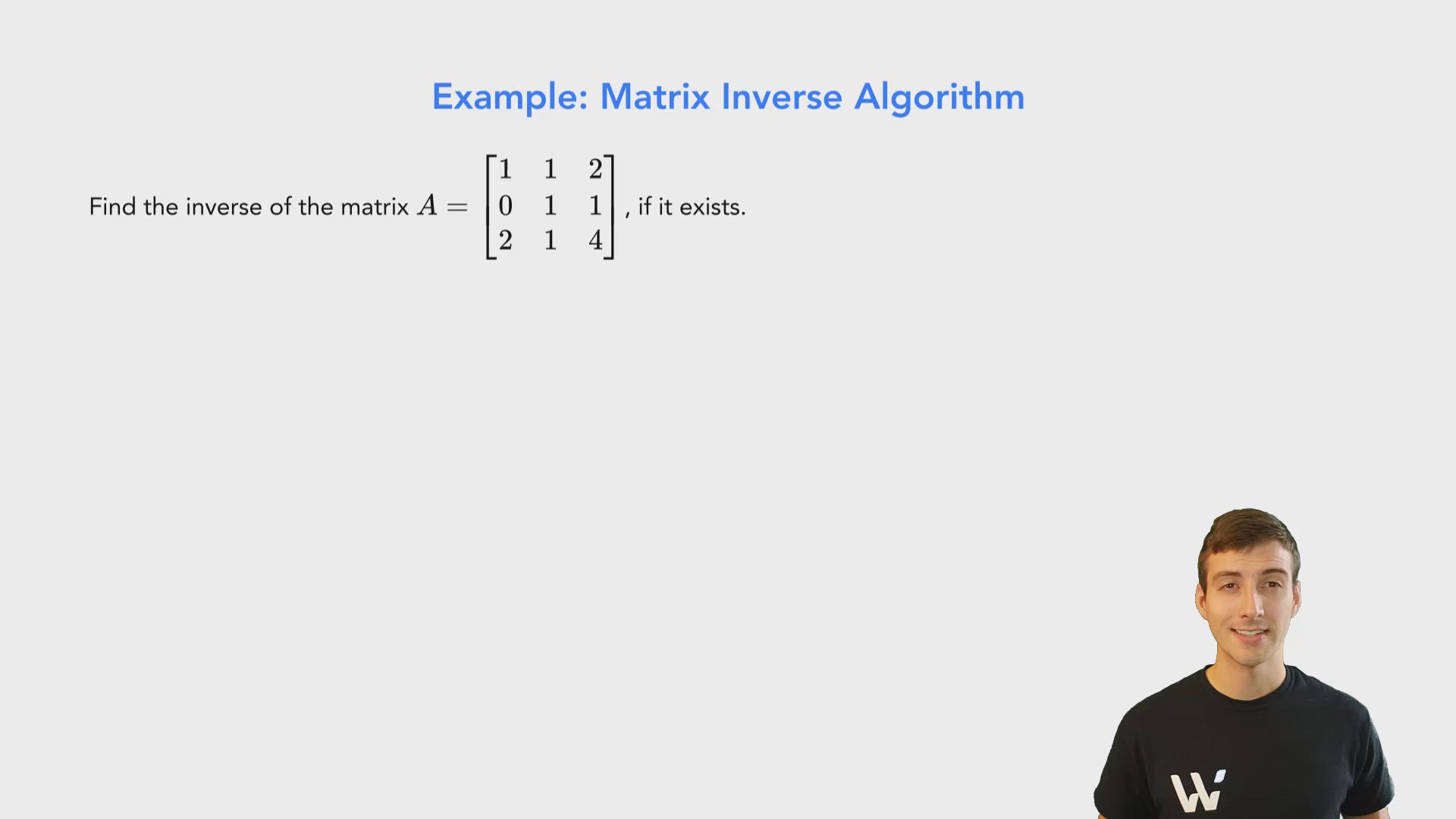 Matrix Inverse Algorithm - Wize University Linear Algebra Textbook ...