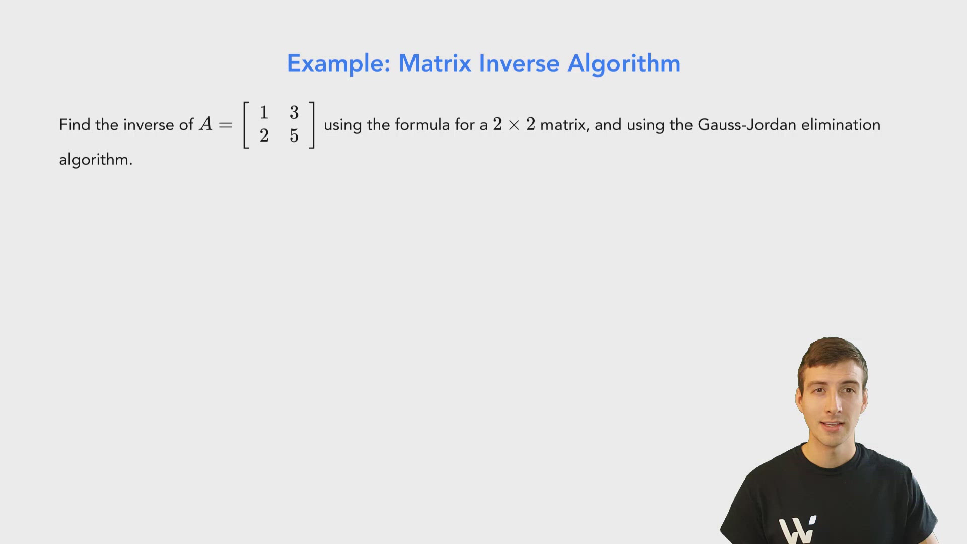 Matrix Inverse Algorithm - Wize University Linear Algebra Textbook ...