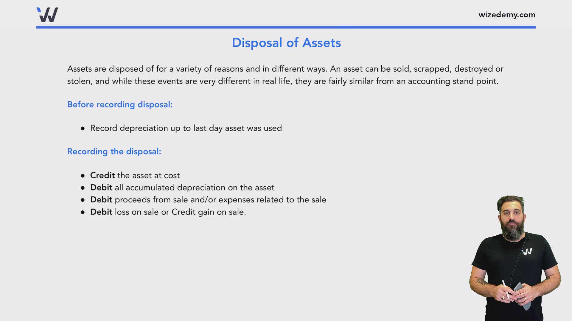 Disposal of Assets Wize University Introduction to Financial