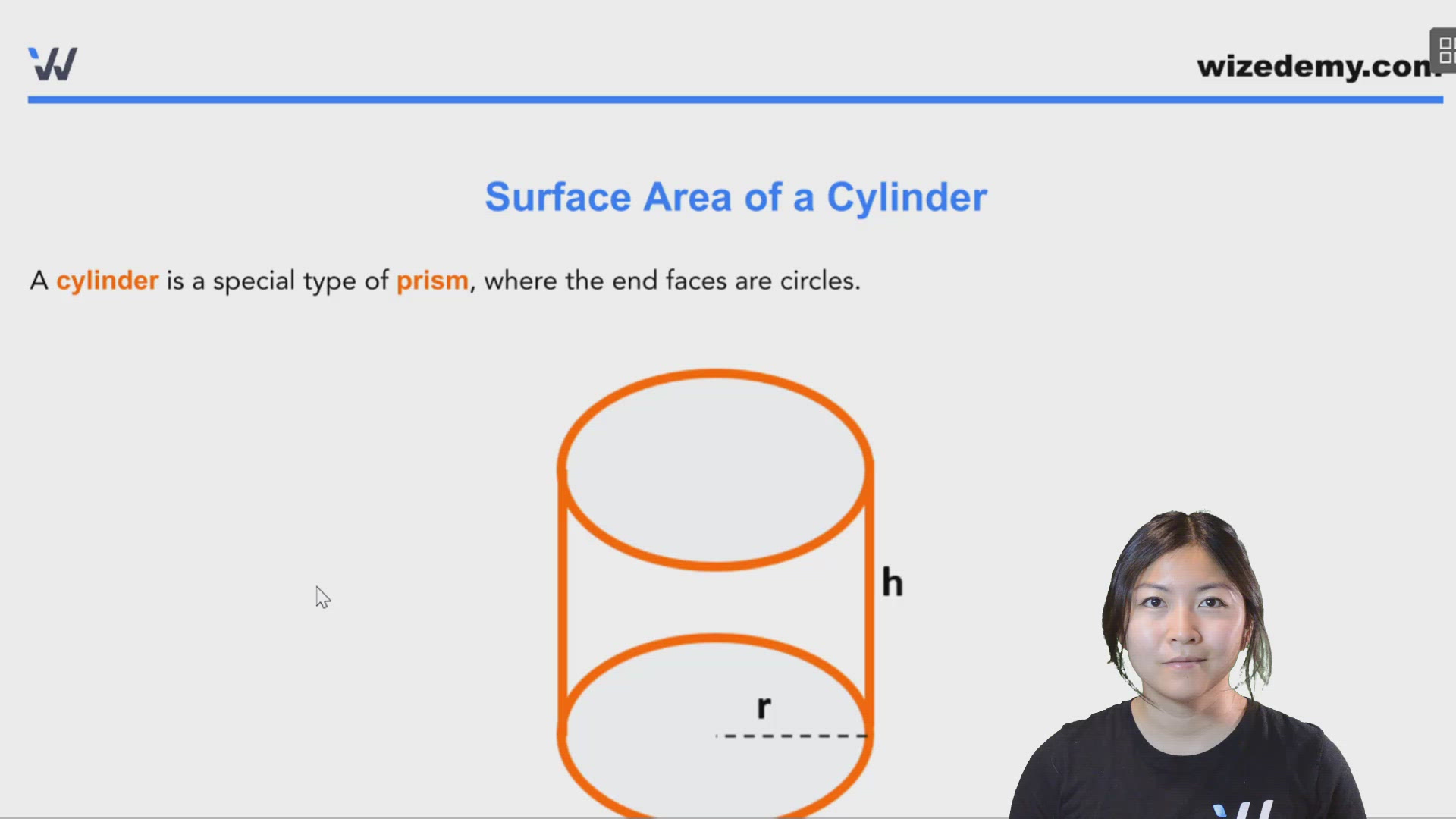 Surface Area & Volume of a Cylinder - Wize High School Grade 9 Math ...
