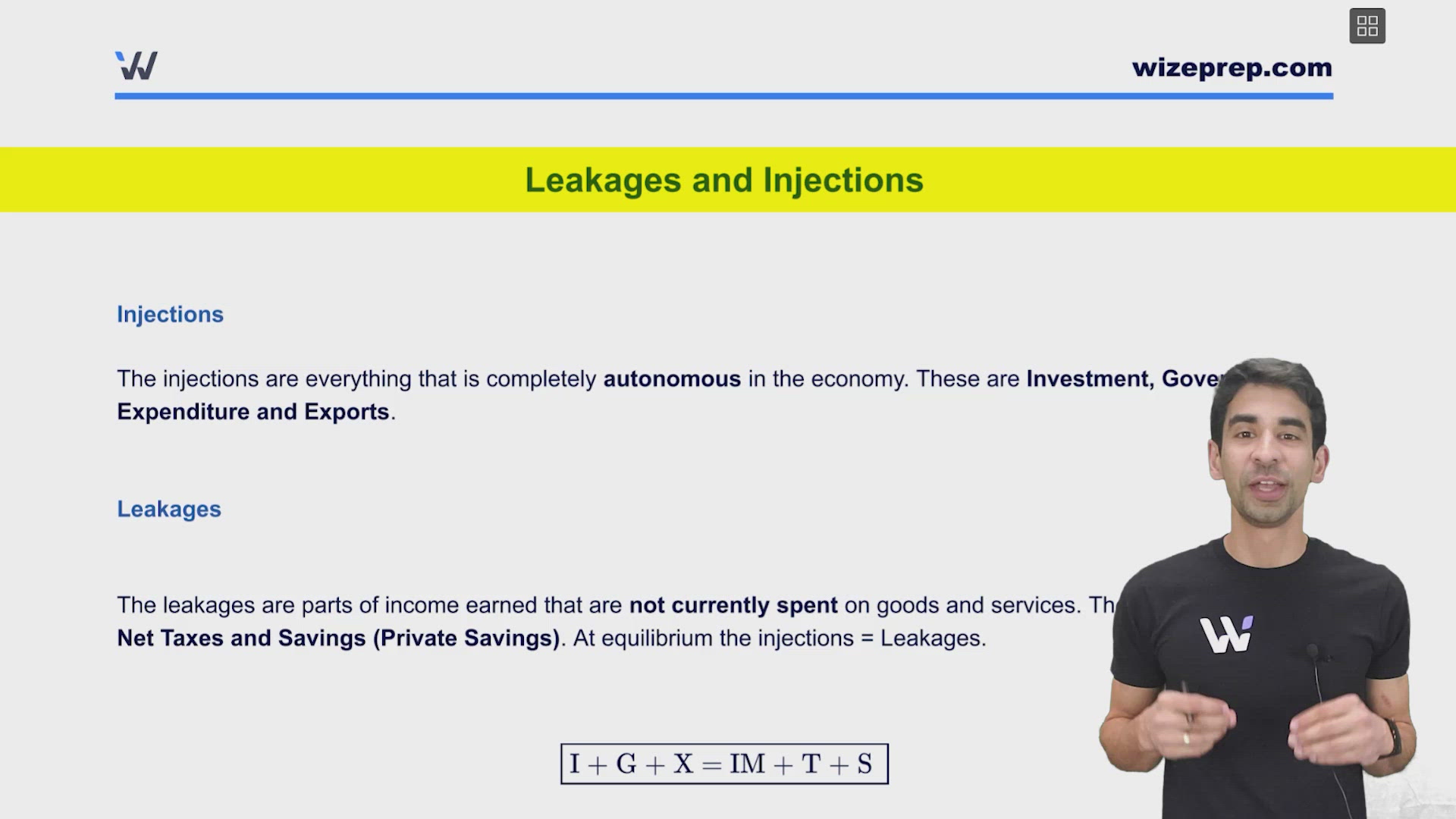 Leakages and Injections - Wize University Macroeconomics Textbook ...