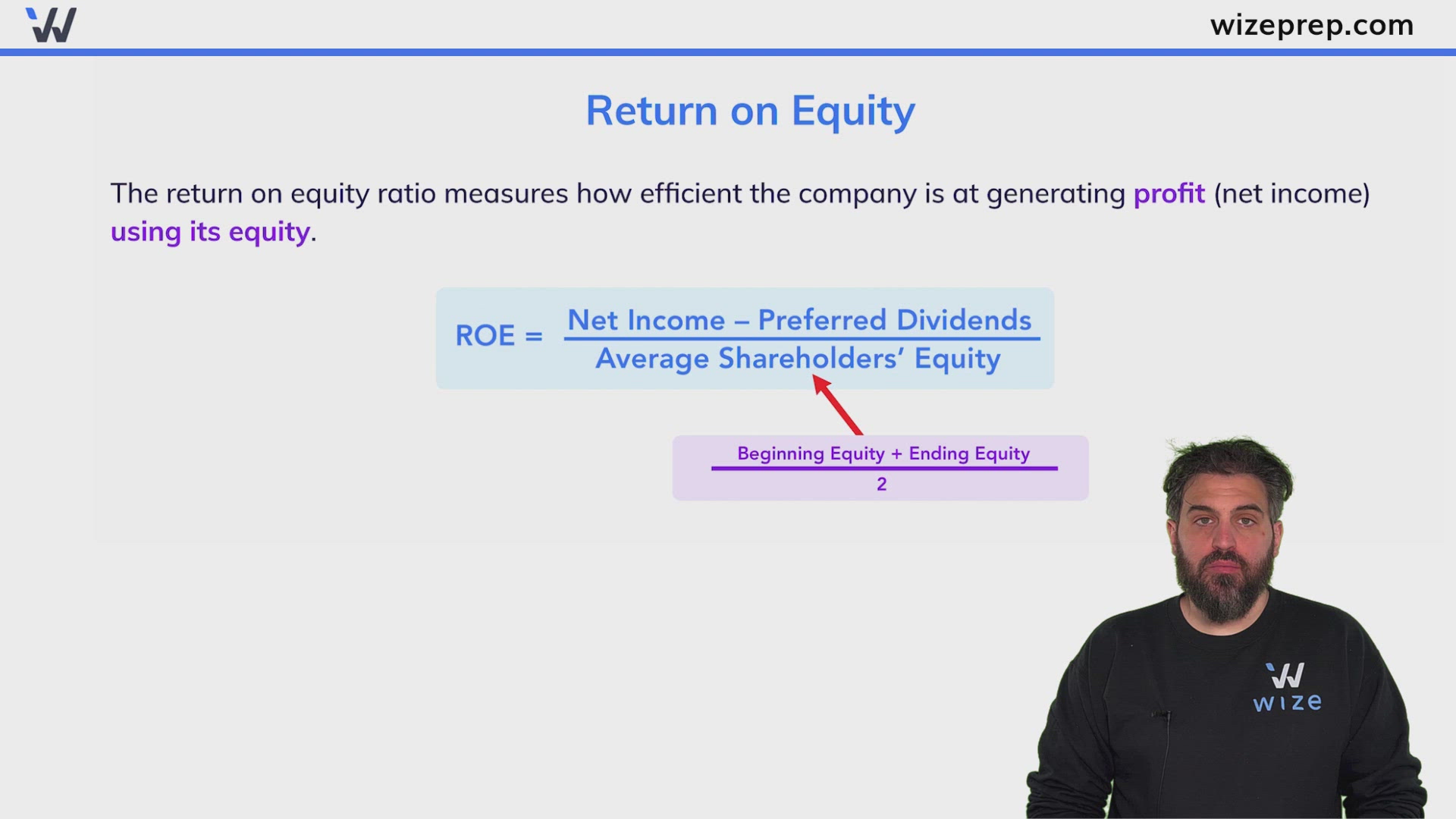 Return on Equity - Wize University Introduction to Financial Accounting  Textbook | Wizeprep