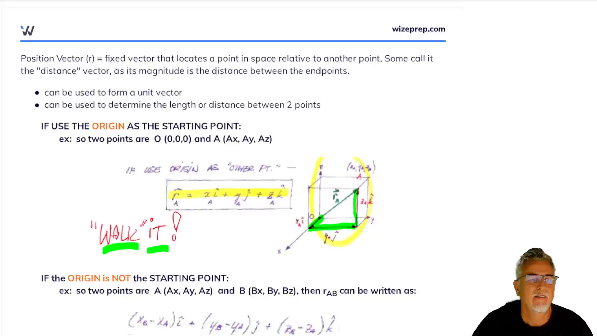 Position Vectors (r) - Wize University Statics Textbook (Master) | Wizeprep